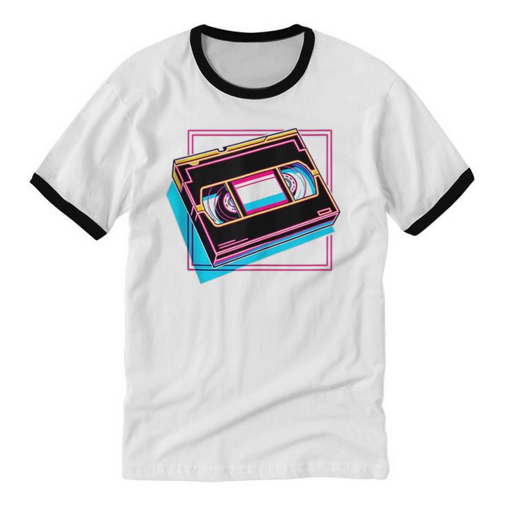 Retro VHS Vaporwave Video Cassette Nostalgia Geek Chic Unisex Cotton Ringer T-Shirt Retro VHS Vaporwave Video Cassette Nostalgia Geek Chic Unisex Cotton Ringer T-Shirt