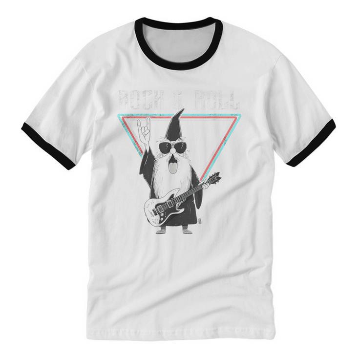 Rock & Roll Wizard Music Nostalgia Unisex Cotton Ringer T-Shirt Rock & Roll Wizard Music Nostalgia Unisex Cotton Ringer T-Shirt