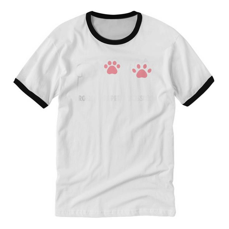 Rock Paper Scissors Hand Game Cute Paw Cat Introvert Unisex Cotton Ringer T-Shirt