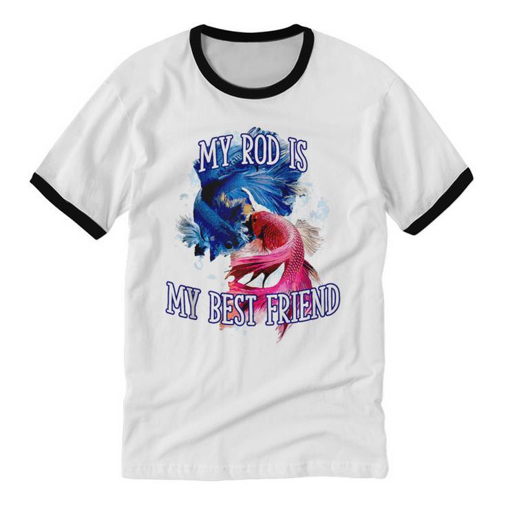 My Rod Is My Best Friend Introvert Fishing Antisocial Unisex Cotton Ringer T-Shirt My Rod Is My Best Friend Introvert Fishing Antisocial Unisex Cotton Ringer T-Shirt