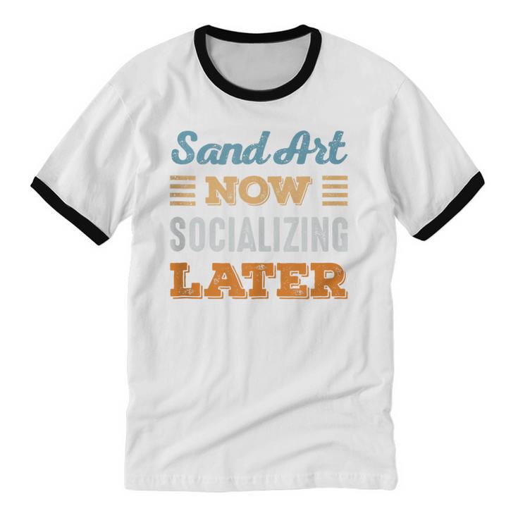 Sand Art Now Minimal Socializing Introvert Vintage Unisex Cotton Ringer T-Shirt Sand Art Now Minimal Socializing Introvert Vintage Unisex Cotton Ringer T-Shirt