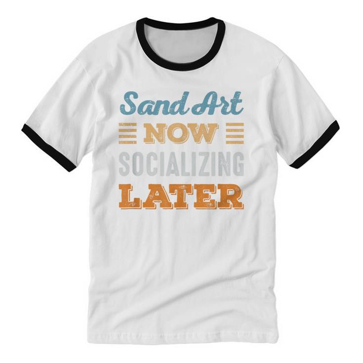 Sand Art Now Minimal Socializing Introvert Vintage Unisex Cotton Ringer T-Shirt Sand Art Now Minimal Socializing Introvert Vintage Unisex Cotton Ringer T-Shirt