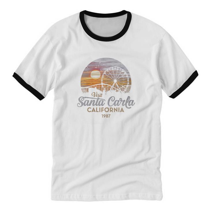 Santa Carla 1987 California Retro Sunset Nostalgia Unisex Cotton Ringer T-Shirt