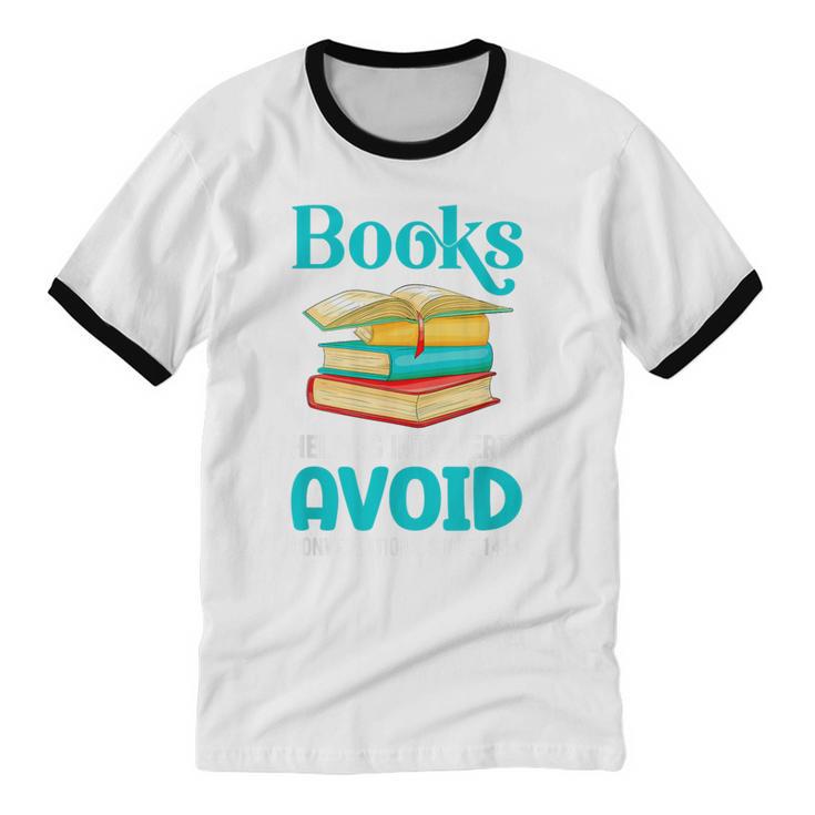 Sarcastic Books Anti Social Introvert Book Conversation Unisex Cotton Ringer T-Shirt Sarcastic Books Anti Social Introvert Book Conversation Unisex Cotton Ringer T-Shirt