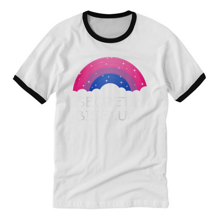 Secretly Bisexual Bi Introvert Bi Pride Antisocial LGBTQ Raglan Baseball Tee Unisex Cotton Ringer T-Shirt
