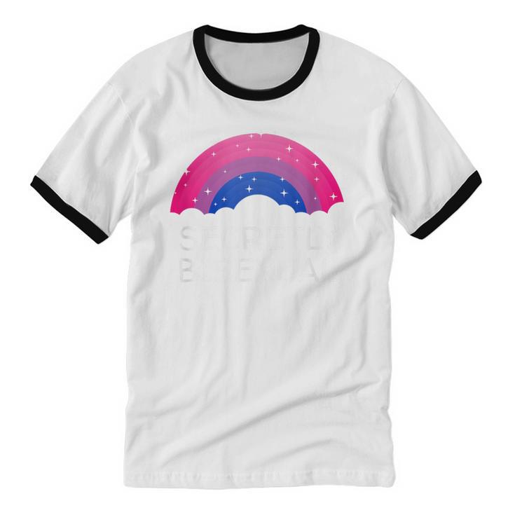 Secretly Bisexual Bi Introvert Bi Pride Antisocial LGBTQ Unisex Cotton Ringer T-Shirt Secretly Bisexual Bi Introvert Bi Pride Antisocial LGBTQ Unisex Cotton Ringer T-Shirt