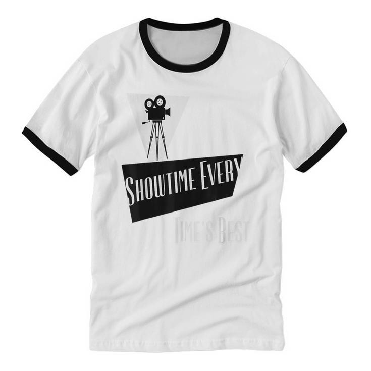 Showtime Every Moment Cinema Nostalgia Film Buff Humor Unisex Cotton Ringer T-Shirt