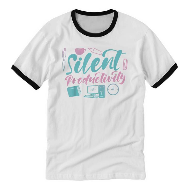 Silent Productivity Introvert Office Staff Secretary Admin Unisex Cotton Ringer T-Shirt