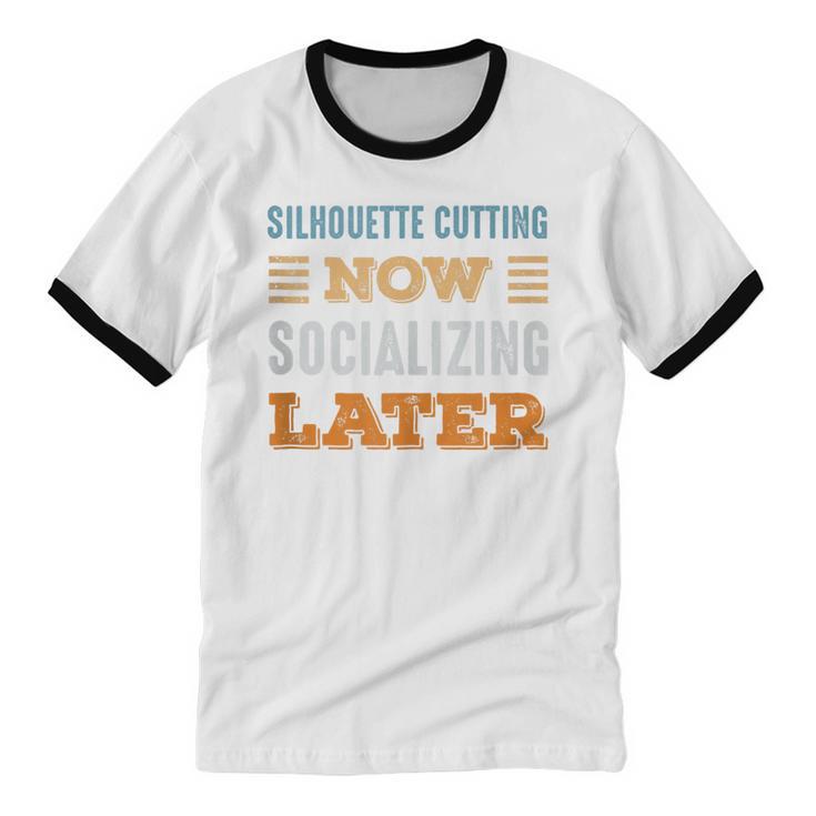 Silhouette Cutting Now Minimal Socializing Introvert Unisex Cotton Ringer T-Shirt Silhouette Cutting Now Minimal Socializing Introvert Unisex Cotton Ringer T-Shirt