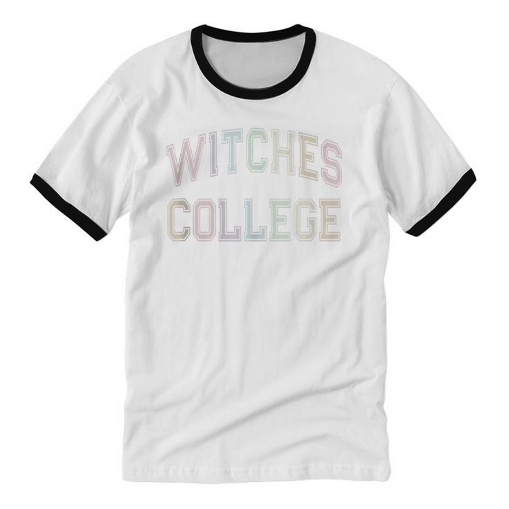 Silly Anti Social WITCHES COLLEGE Introvert Stay Away From Unisex Cotton Ringer T-Shirt