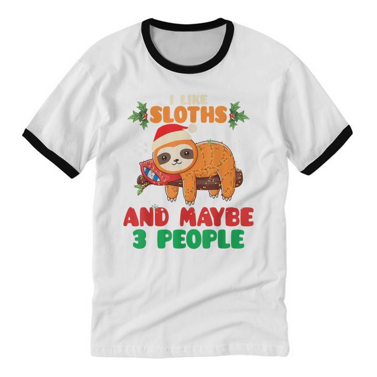 Sloth For Sloth Lover Men Women Kids Introverts Unisex Cotton Ringer T-Shirt