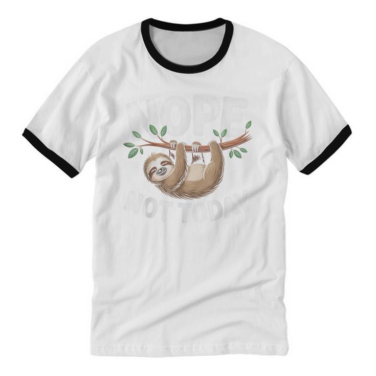 Sloth Shirts Cute Introvert Nope Not Today Sloth Unisex Cotton Ringer T-Shirt Sloth Shirts Cute Introvert Nope Not Today Sloth Unisex Cotton Ringer T-Shirt