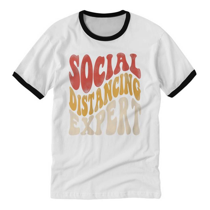 Social Distancing Expert Introvert Unisex Cotton Ringer T-Shirt Social Distancing Expert Introvert Unisex Cotton Ringer T-Shirt