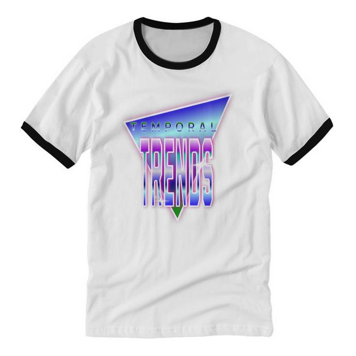 Temporal Trends Vaporwave Style Retro Nostalgia Look Unisex Cotton Ringer T-Shirt