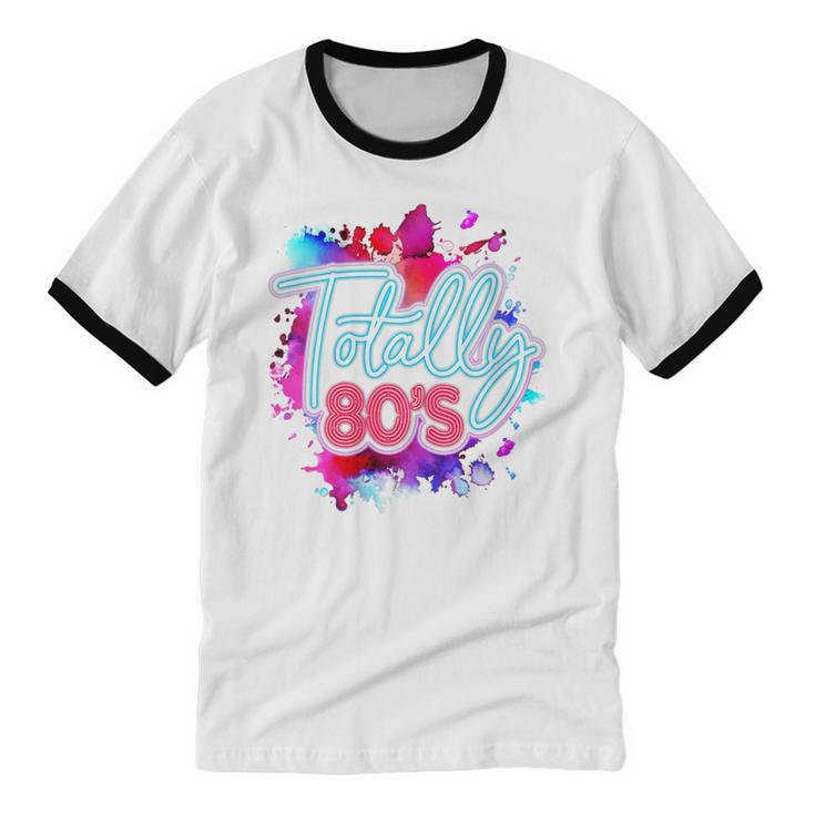 Totally 80's Colorful Retro 1980s Style Nostalgia Vibe Unisex Cotton Ringer T-Shirt Totally 80's Colorful Retro 1980s Style Nostalgia Vibe Unisex Cotton Ringer T-Shirt
