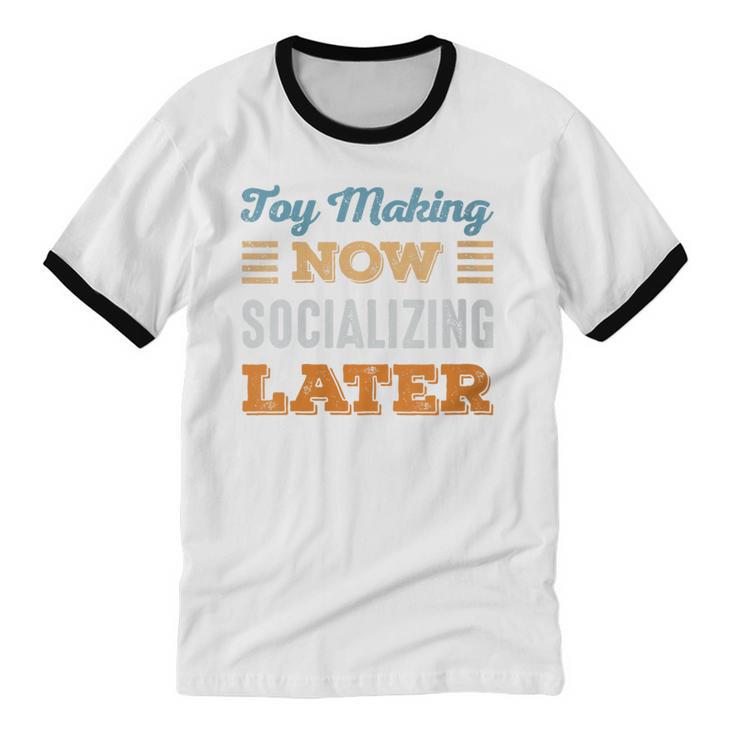 Toy Making Now Minimal Socializing Introvert Vintage Unisex Cotton Ringer T-Shirt Toy Making Now Minimal Socializing Introvert Vintage Unisex Cotton Ringer T-Shirt