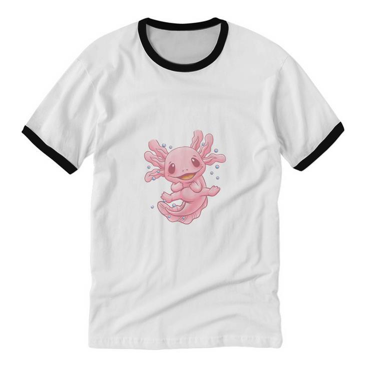 I Tried People I Prefer Axolotl Salamander Introvert Unisex Cotton Ringer T-Shirt