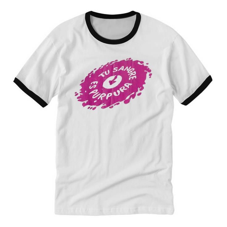 Tu Sangre Es Purpura Mexican Nostalgia Unisex Cotton Ringer T-Shirt