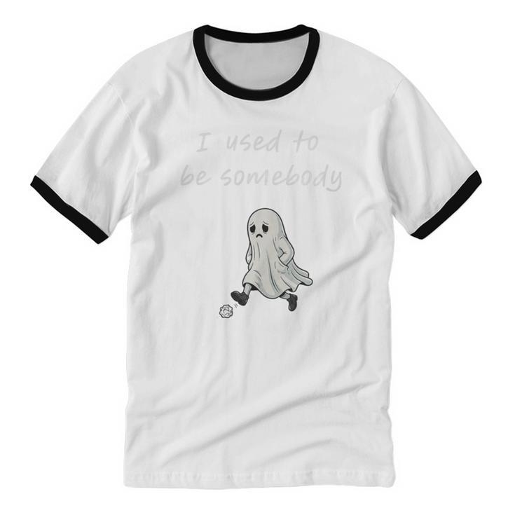 I Used To Be Somebody Nostalgia Halloween Spooky Season Premium Tri-Blend Unisex Cotton Ringer T-Shirt