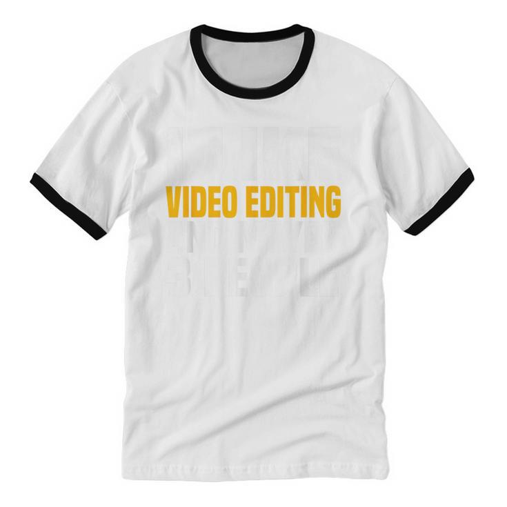 Video Editor Introvert Editing Production Filmmaking Job Unisex Cotton Ringer T-Shirt