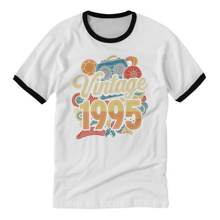 Vintage 1995 Retro Classic 90s Nostalgia Throwback Vibe Unisex Cotton Ringer T-Shirt