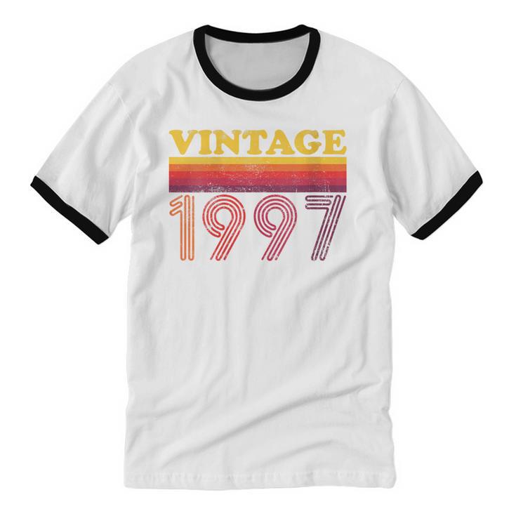Vintage 1997 Retro Style 90's Born Nostalgia Vibes Birthday Unisex Cotton Ringer T-Shirt Vintage 1997 Retro Style 90's Born Nostalgia Vibes Birthday Unisex Cotton Ringer T-Shirt