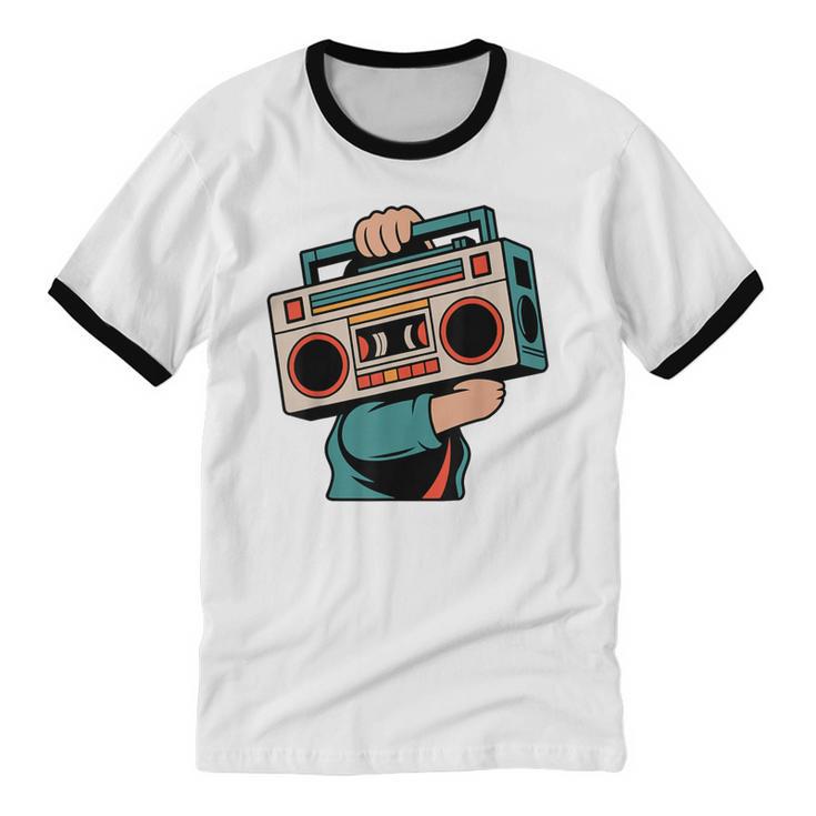 Vintage 80s 90s Retro Boombox Music Hip Hop Nostalgia Party Unisex Cotton Ringer T-Shirt Vintage 80s 90s Retro Boombox Music Hip Hop Nostalgia Party Unisex Cotton Ringer T-Shirt