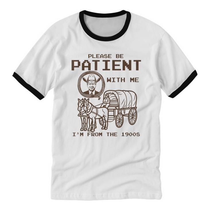 Vintage Biden Please Be Patient With Me I'm From The 1900s Unisex Cotton Ringer T-Shirt