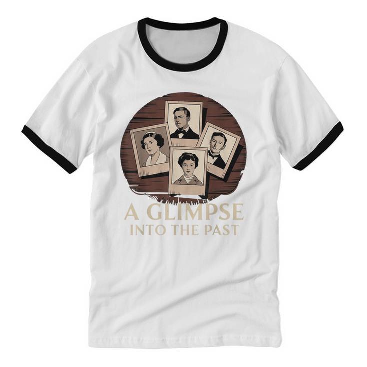 Vintage Portrait Photography Memory Nostalgia Vibe Unisex Cotton Ringer T-Shirt
