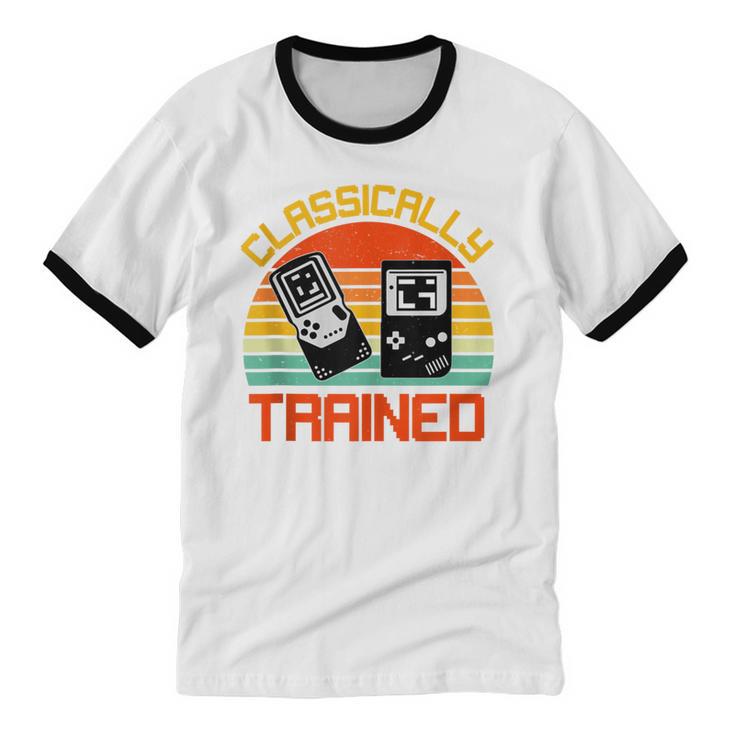 Vintage Retro Classically Trained Video Game 90s Nostalgia Unisex Cotton Ringer T-Shirt Vintage Retro Classically Trained Video Game 90s Nostalgia Unisex Cotton Ringer T-Shirt