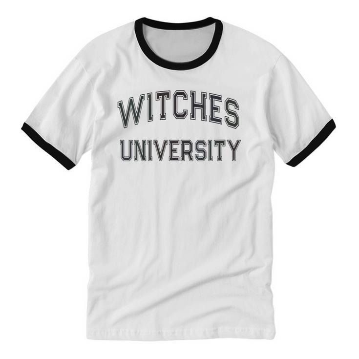 Vintage Stay Away From Me WITCHES UNIVERSITY Introvert Unisex Cotton Ringer T-Shirt