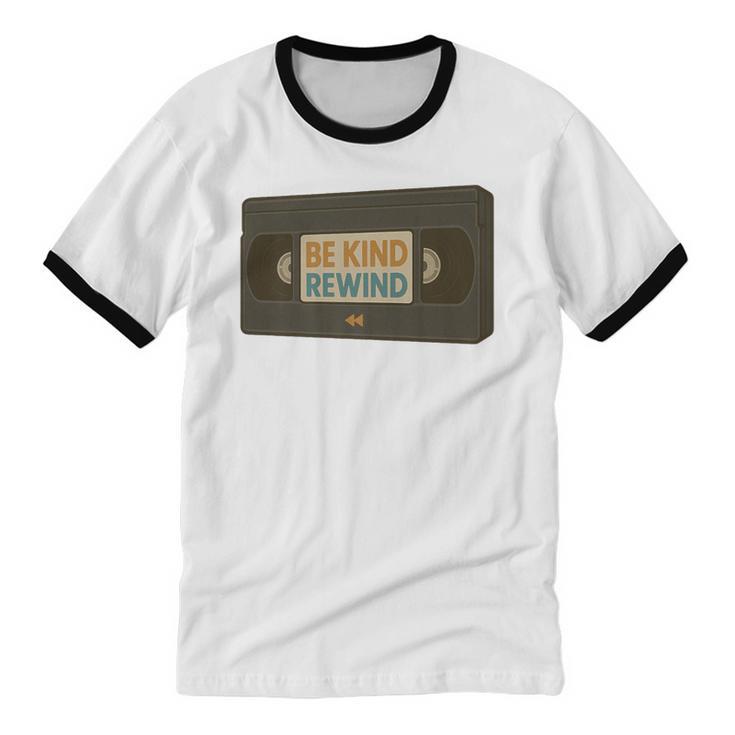Vintage VHS Tape Humor Retro Nostalgia Graphic Premium Unisex Cotton Ringer T-Shirt