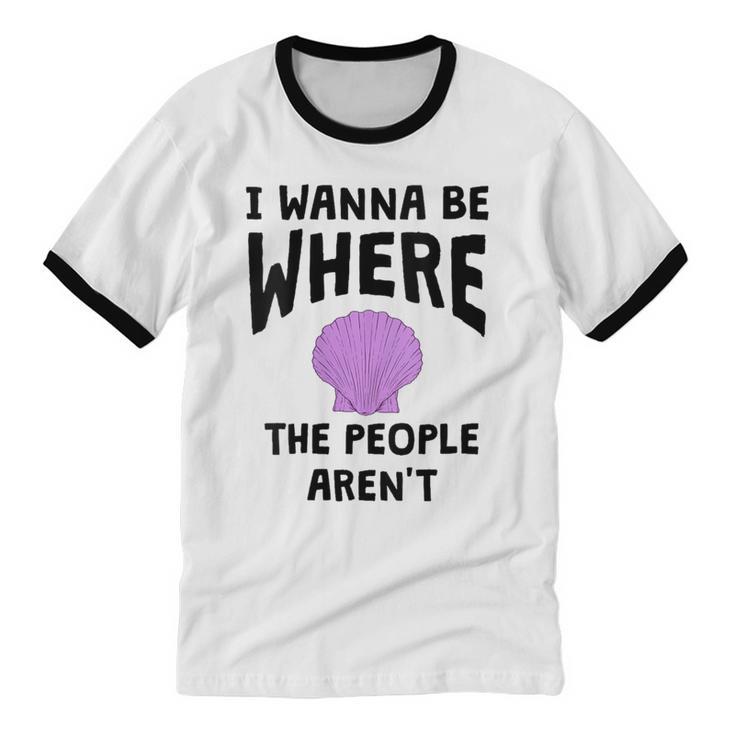 I Wanna Be Where The People Aren't Introvert Unisex Cotton Ringer T-Shirt