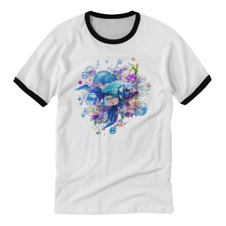 Women's Frutiger Aero Y2K Fish Unisex Cotton Ringer T-Shirt Women's Frutiger Aero Y2K Fish Unisex Cotton Ringer T-Shirt