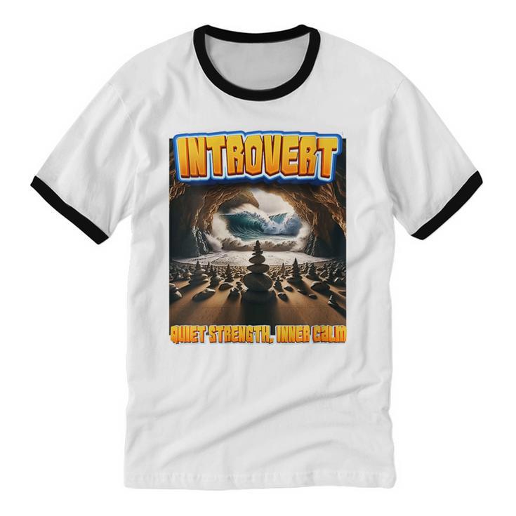 World Introvert Day Quiet Strength Inner Calm Unisex Cotton Ringer T-Shirt World Introvert Day Quiet Strength Inner Calm Unisex Cotton Ringer T-Shirt
