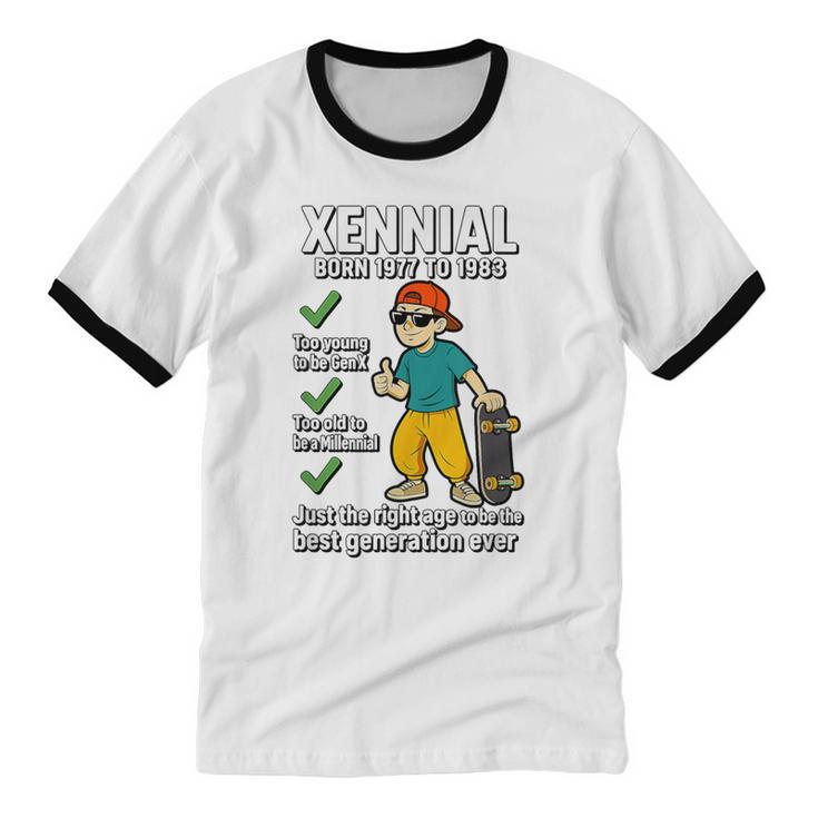 Xennial Born 1977 To 1983 Nostalgia Unisex Cotton Ringer T-Shirt