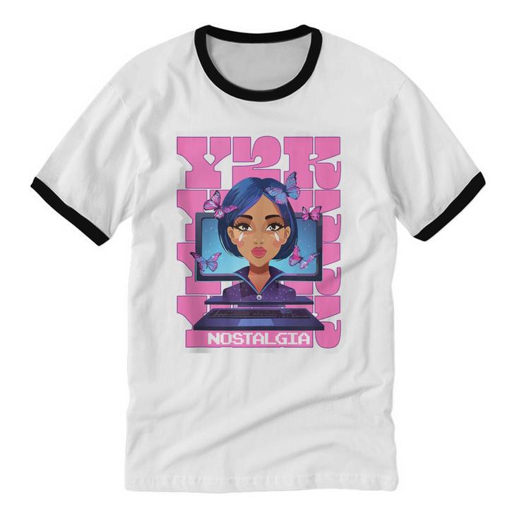 Y2K Nostalgia Retro Aesthetic Trendy Vintage Unisex Cotton Ringer T-Shirt Y2K Nostalgia Retro Aesthetic Trendy Vintage Unisex Cotton Ringer T-Shirt