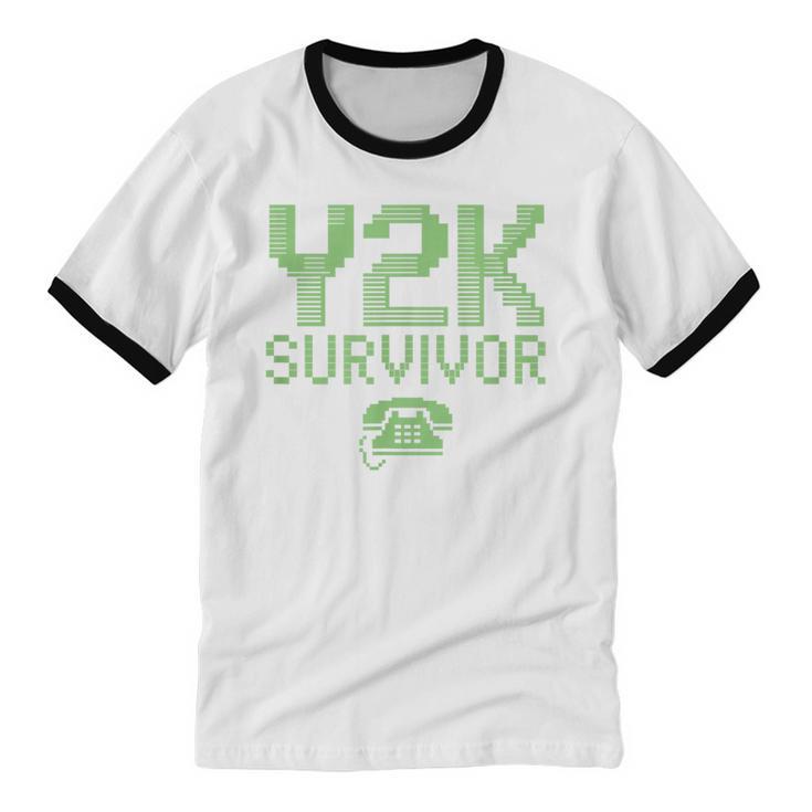 Y2K Survivor 2000s Nostalgia Retro Vintage Nostalgic Unisex Cotton Ringer T-Shirt