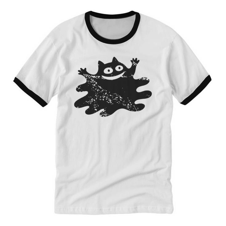 Yk2 Grunge Scary Cat With Tail Tomboy 90s Nostalgia Indie Unisex Cotton Ringer T-Shirt