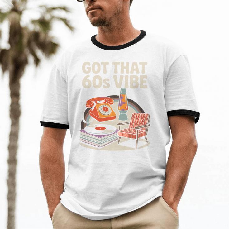 1960s 60s Reunion Nostalgia Memories Music School Grew Up Premium Tri-Blend Unisex Cotton Ringer T-Shirt