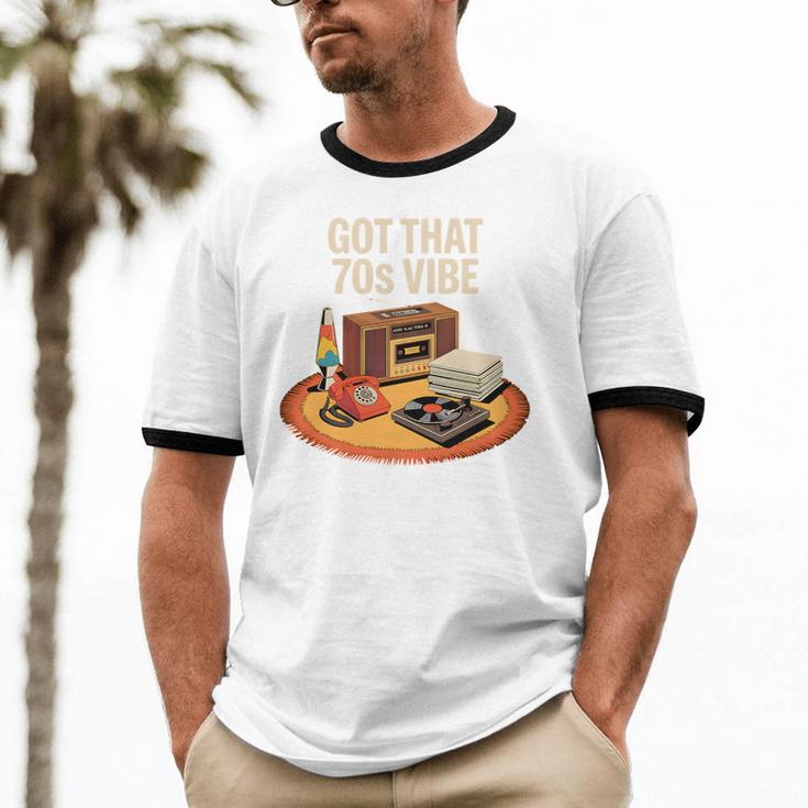 1970s 70s Reunion Nostalgia Memories Music School Grew Up Premium Tri-Blend Unisex Cotton Ringer T-Shirt