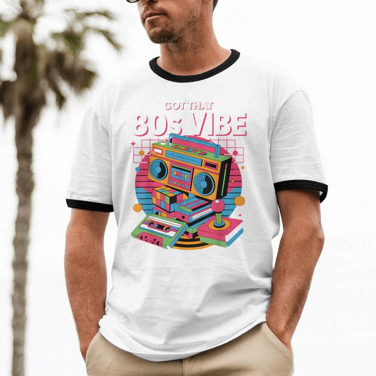 1980s 80s Reunion Nostalgia Memories Music School Grew Up Unisex Cotton Ringer T-Shirt