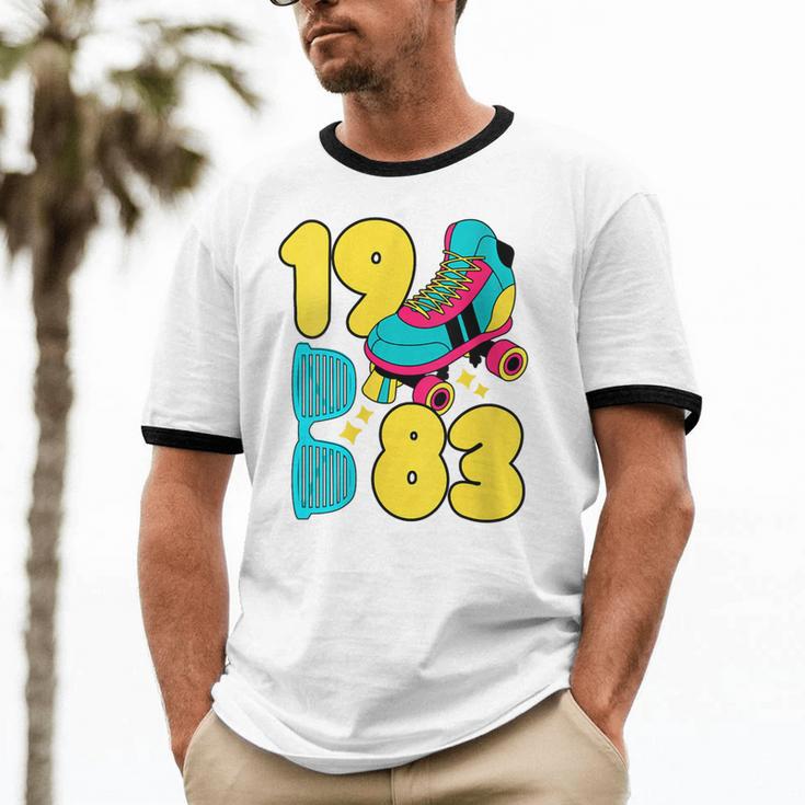 1983 Retro Raised In The 80s Old School Nostalgia Vibes Unisex Cotton Ringer T-Shirt