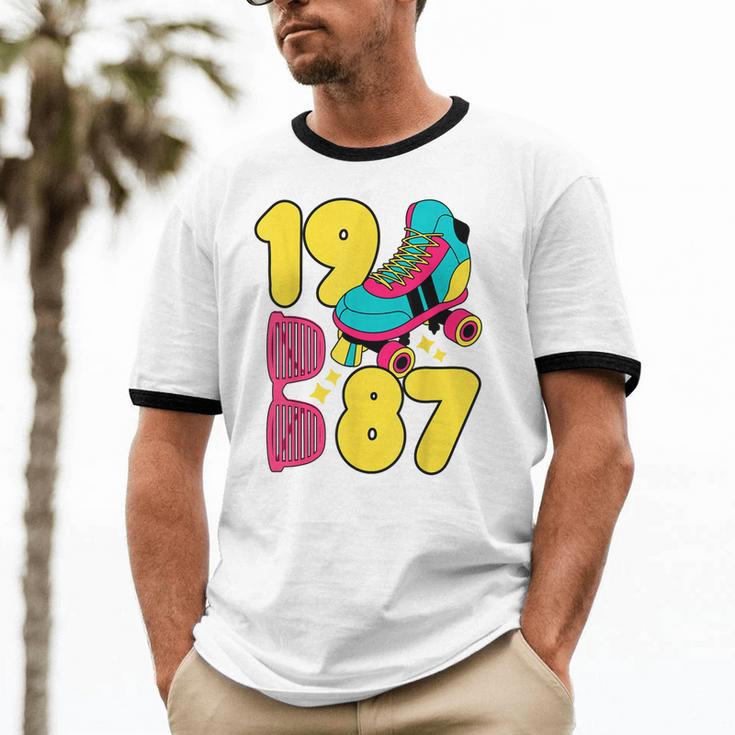 1987 Retro Raised In The 80s Old School Nostalgia Vibes Unisex Cotton Ringer T-Shirt 1987 Retro Raised In The 80s Old School Nostalgia Vibes Unisex Cotton Ringer T-Shirt