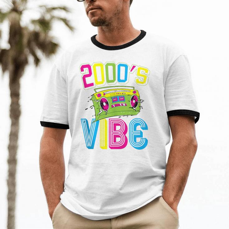 2000's Vibe Hip Hop Costume Early 2000s Party Nostalgia Unisex Cotton Ringer T-Shirt