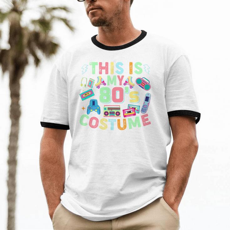 This Is My 90s Costume Mixtape Era Outfits Nostalgia 1990s Premium Tri-Blend Unisex Cotton Ringer T-Shirt