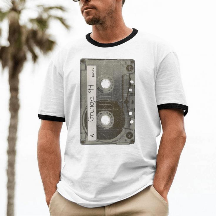 90s MUSIC NOSTALGIA GRAPHIC Unisex Cotton Ringer T-Shirt