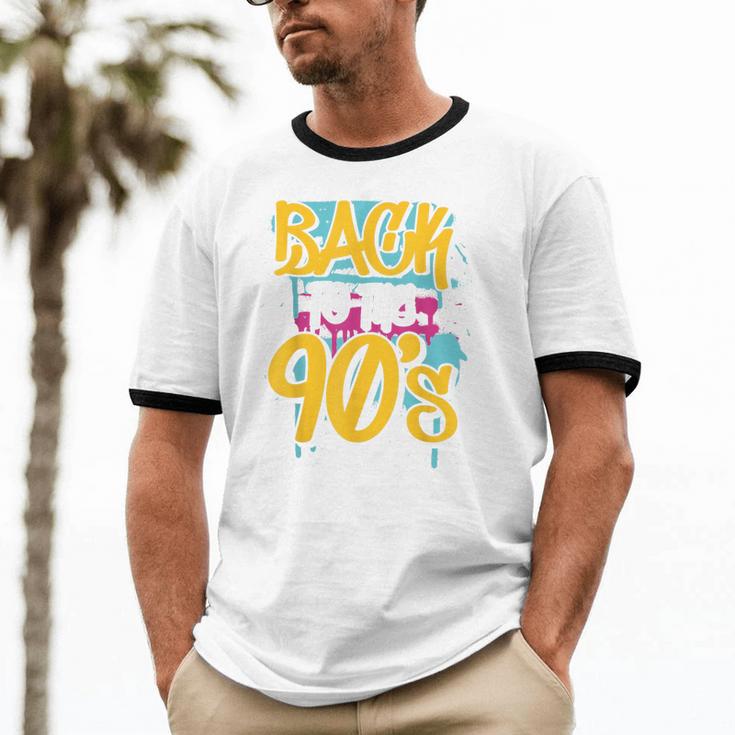 90's Nineties 1990s Nostalgia Unisex Cotton Ringer T-Shirt