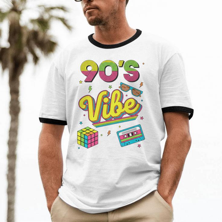 90s Nostalgia Retro Apparel 90'S Vibe Retro Unisex Cotton Ringer T-Shirt