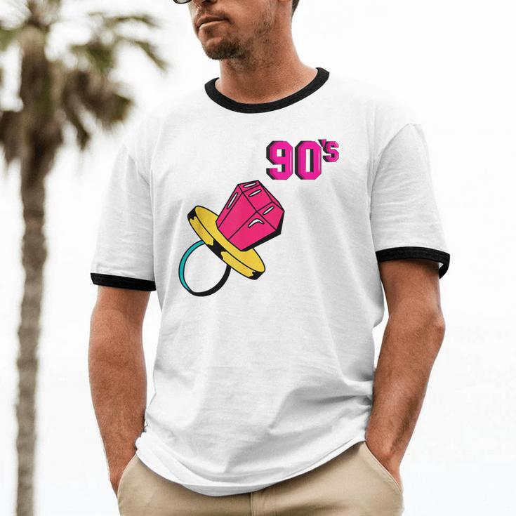 90’s Ring Retro Nostalgia Colorful Throwback Unisex Cotton Ringer T-Shirt